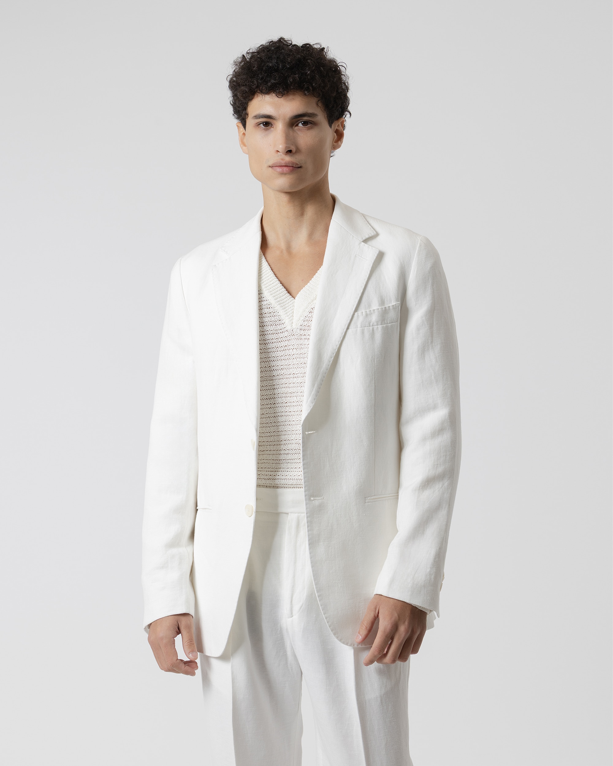 Imagen 0 de Americana desesctructurada de hombre slim fit blanco Blanco