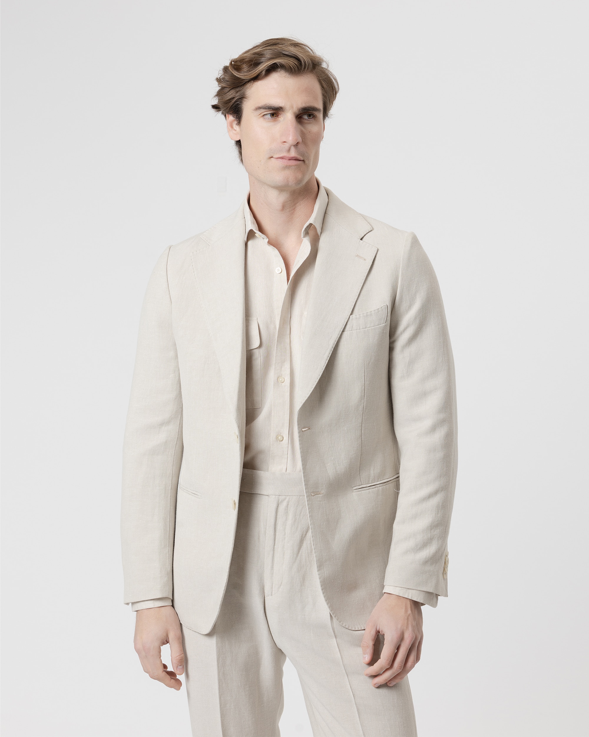 Imagen 0 de Americana desestructurada slim fit de hombre Arena