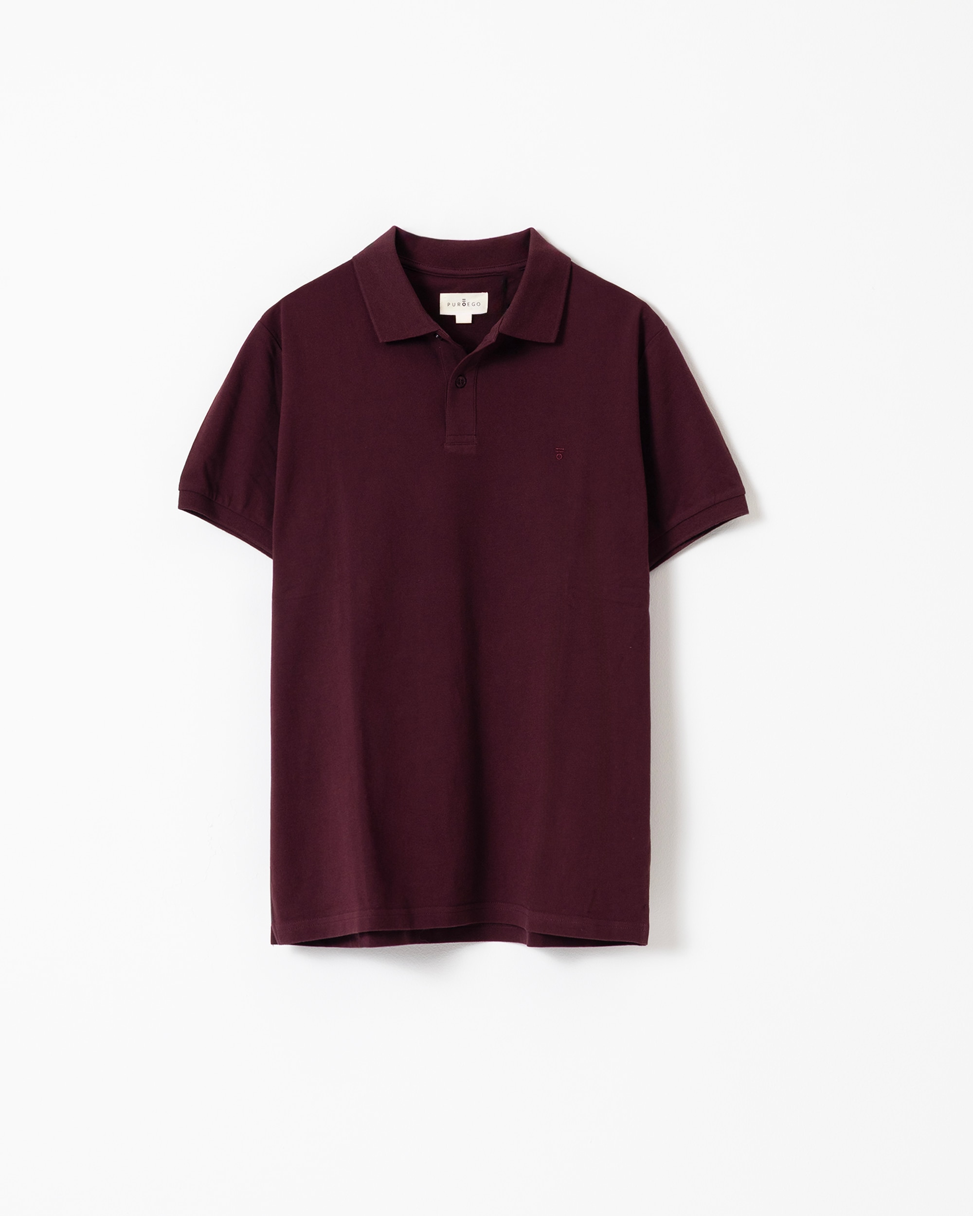 Polo básico piqué de hombre algodón slim fit - PuroEgo - Berenjena Berenjena-5