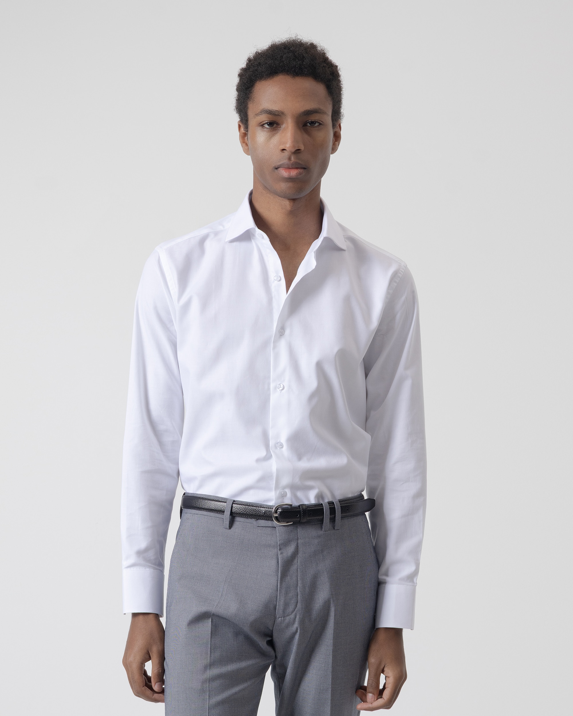 Imagen 0 de Camisa vestir estructura de hombre regular fit blanca Blanco