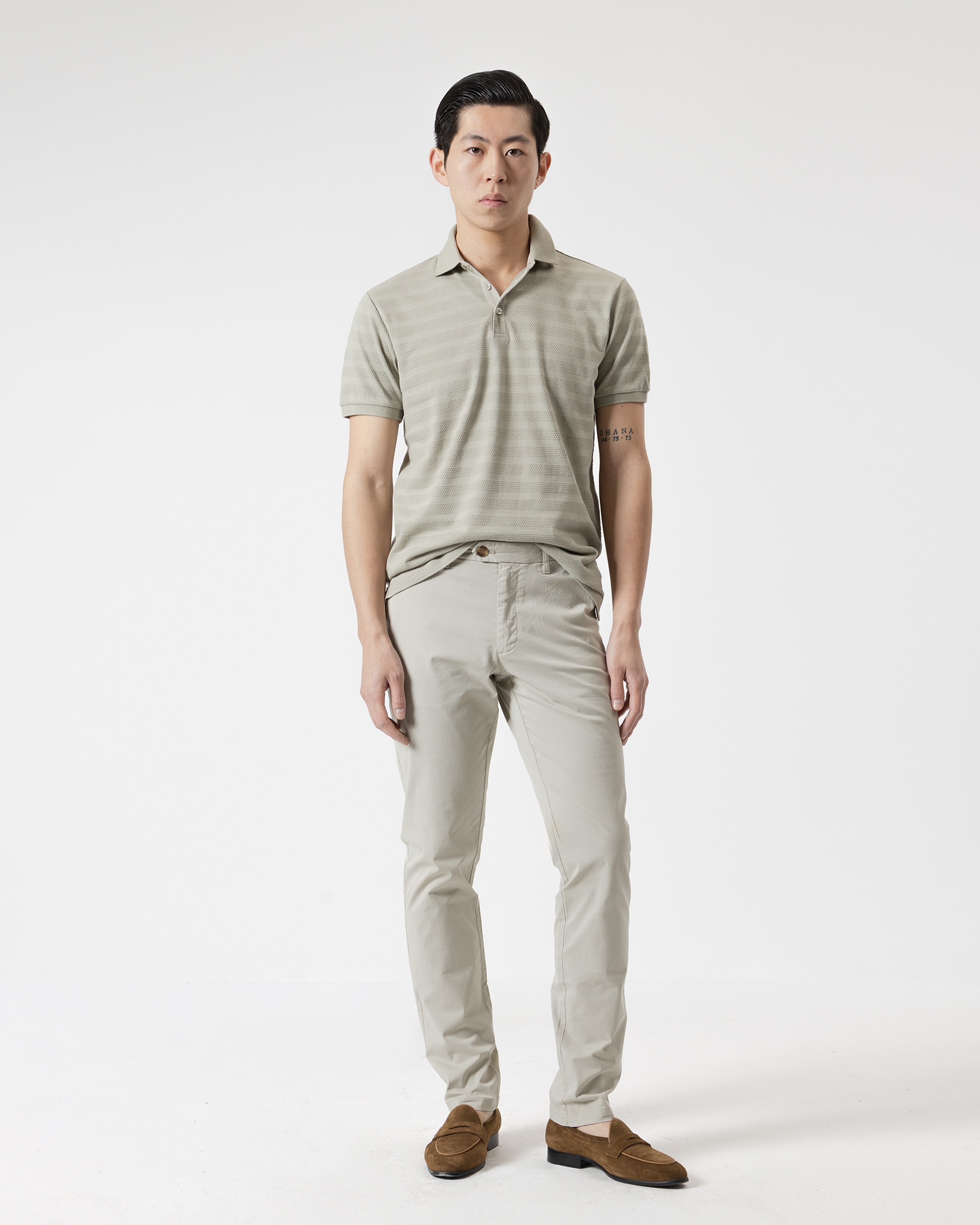 PuroEgo - Pantalón chino twill de hombre algodón slim fit.