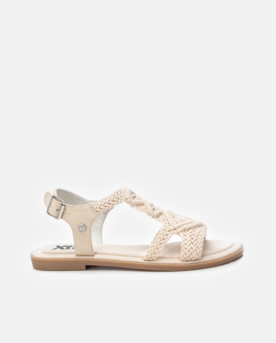 Xti - Sandalias planas de mujer con cierre de hebilla.
