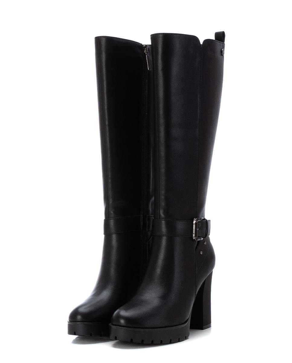 Bota de mujer con plataforma y tacón alto - Refresh - Negro Negro-3