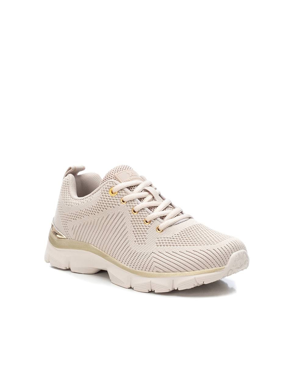 Zapatilla de mujer elástica con cordones - Xti - Beige Beige-3