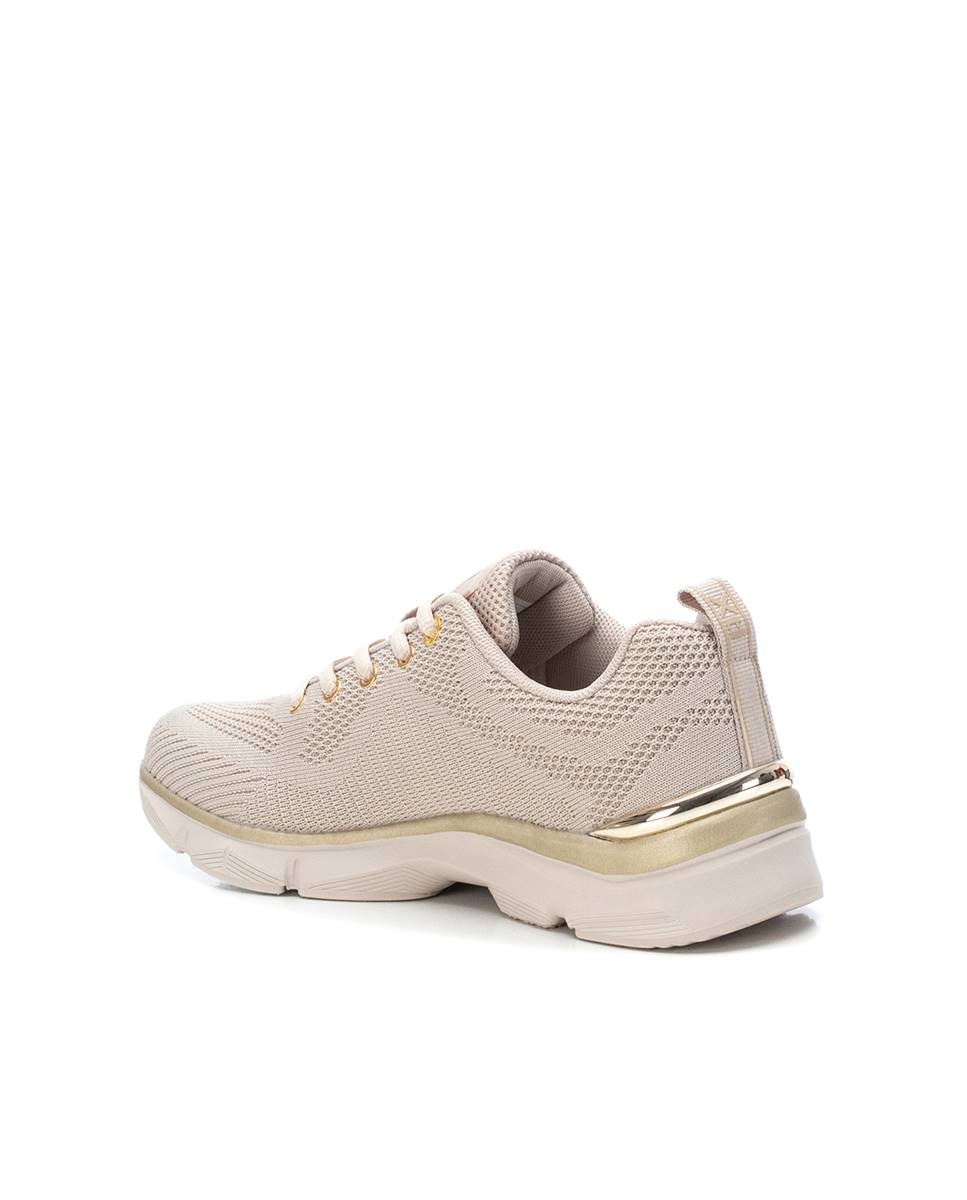 Zapatilla de mujer elástica con cordones - Xti - Beige Beige-4