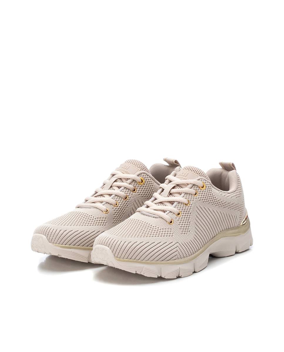 Zapatilla de mujer elástica con cordones - Xti - Beige Beige-5