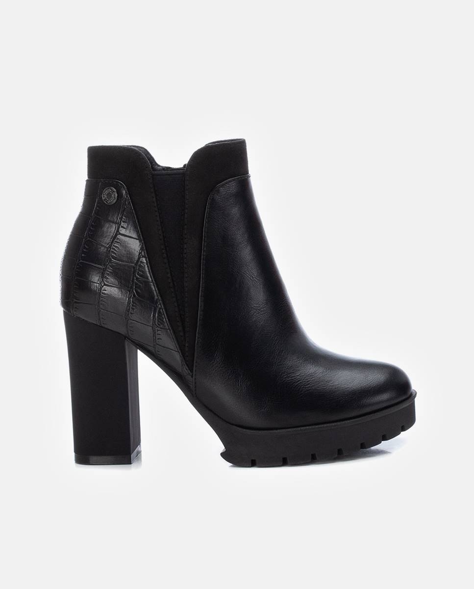 Botines de mujer con plataforma y tacón alto - Refresh - Negro Negro-1