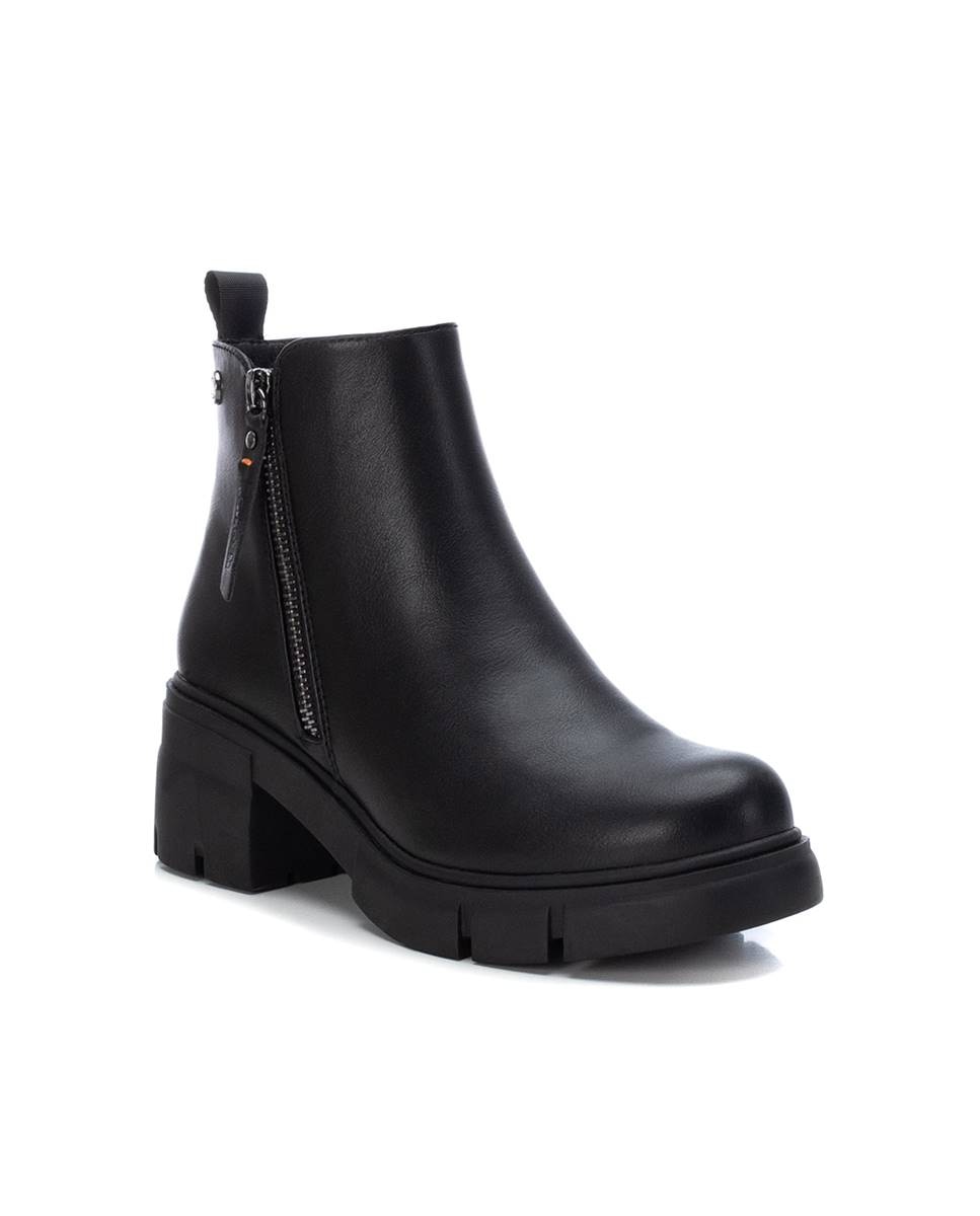 Botines de mujer sin cordones con cremallera - Refresh - Negro Negro-3
