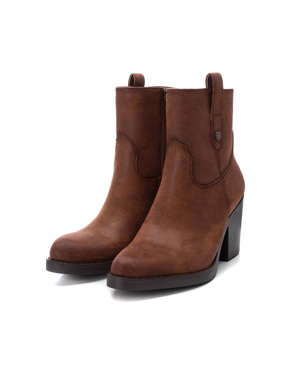 Botín de mujer cowboy con cremallera - Refresh - Camel Camel-4