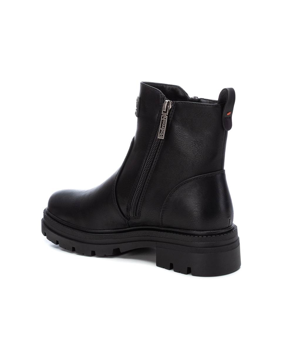 Botines básicos de mujer sin cordones con cremallera - Refresh - Negro Negro-2