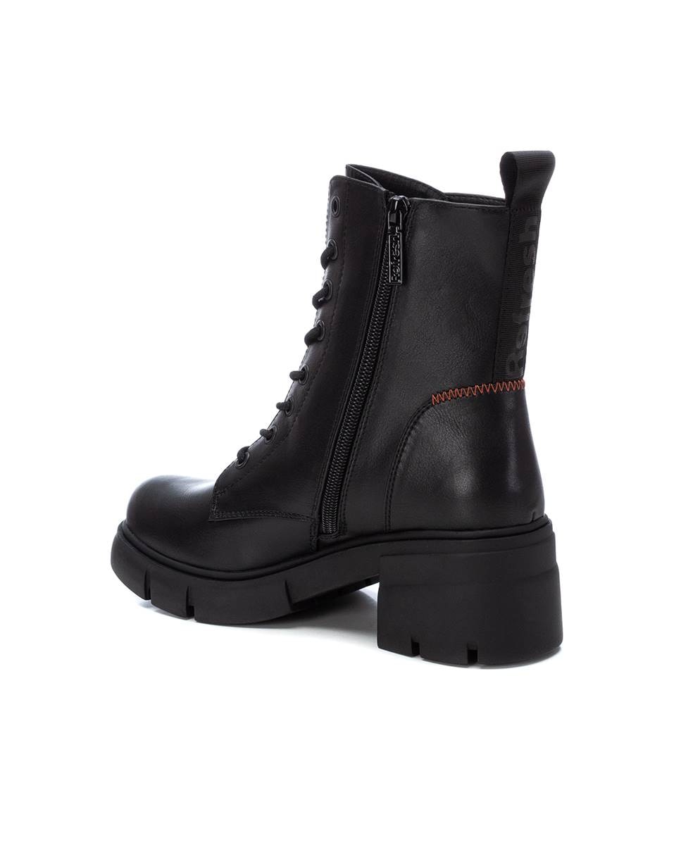 Botín de mujer con cordones y cremallera - Refresh - Negro Negro-4