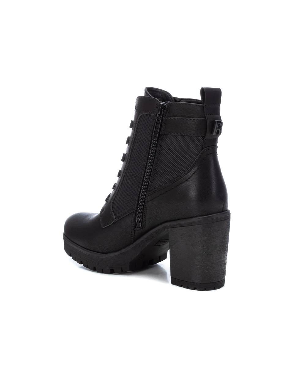 Botines de mujer con cordones y tacón alto - Refresh - Negro Negro-4
