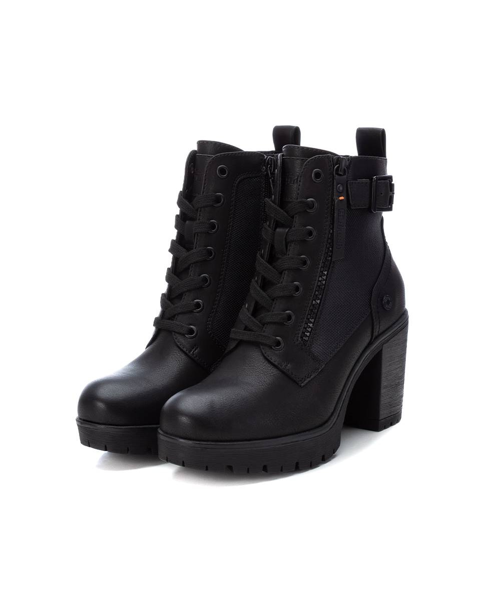 Botines de mujer con cordones y tacón alto - Refresh - Negro Negro-5