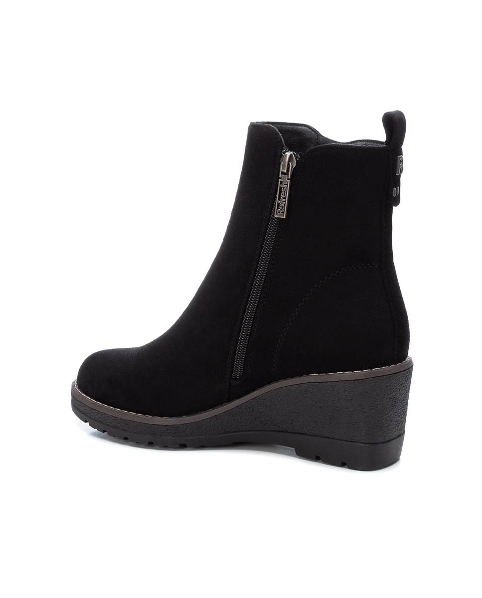 Botines de mujer con cuña y cremallera - Refresh - Negro Negro-4