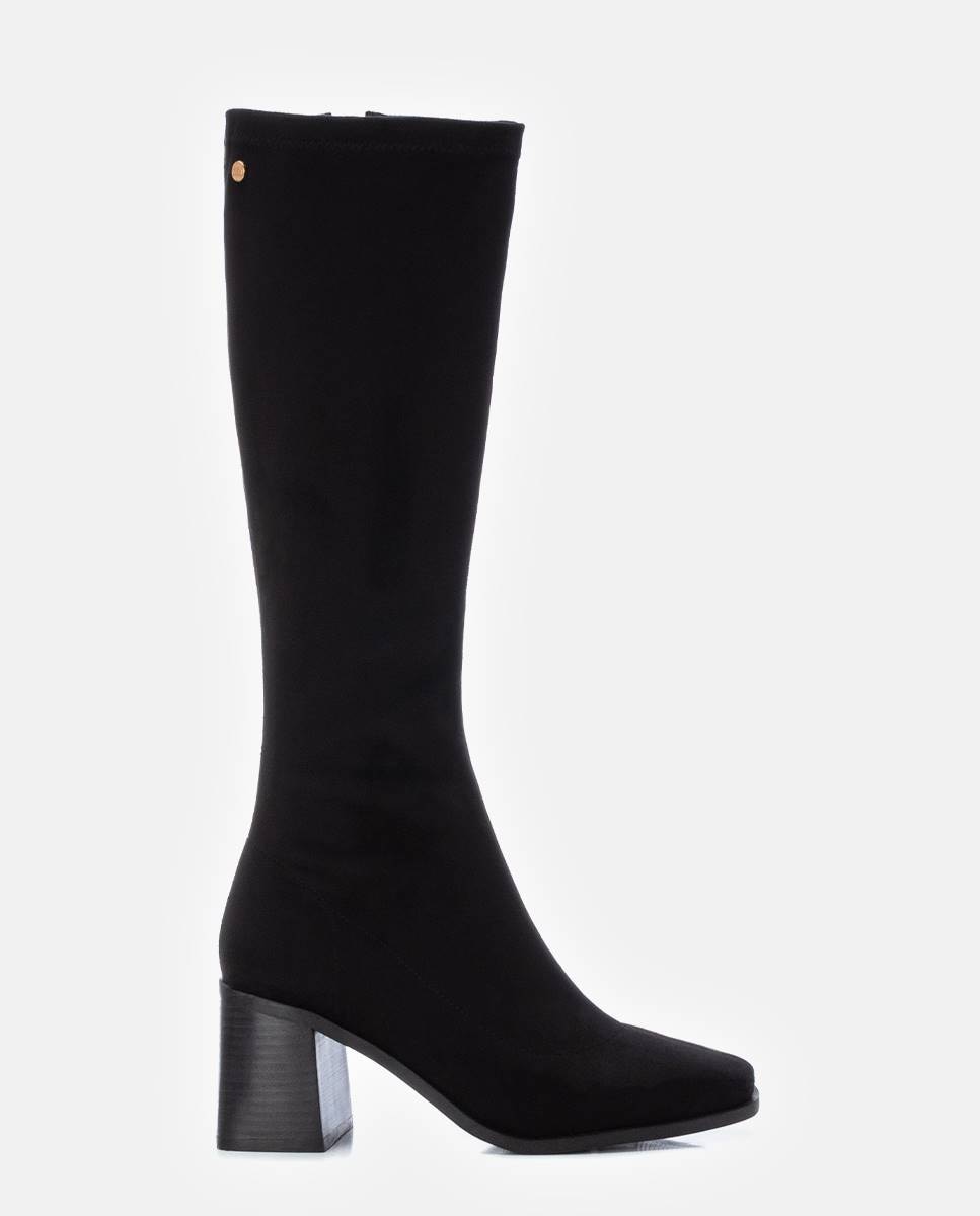 Bota alta de mujer en antelina - Xti - Negro Negro-1