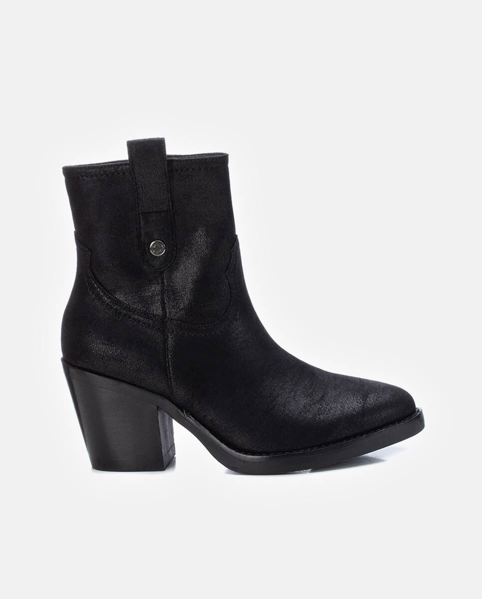 Botín de mujer cowboy con cremallera - Refresh - Negro Negro-1