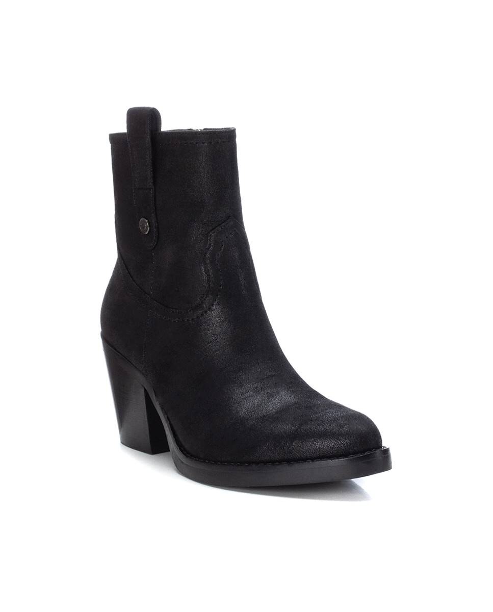 Botín de mujer cowboy con cremallera - Refresh - Negro Negro-3