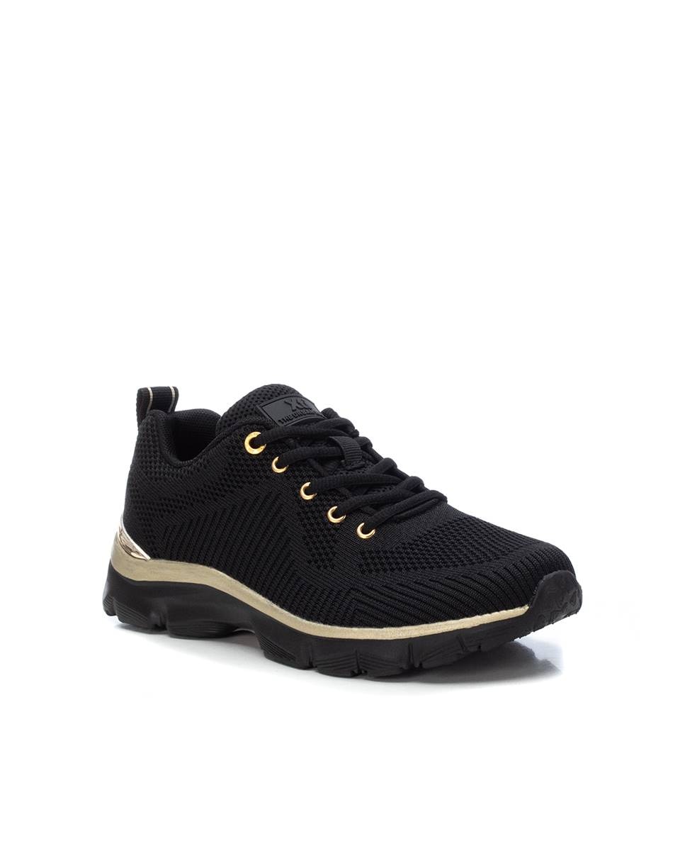 Zapatilla de mujer elástica con cordones - Xti - Negro Negro-3