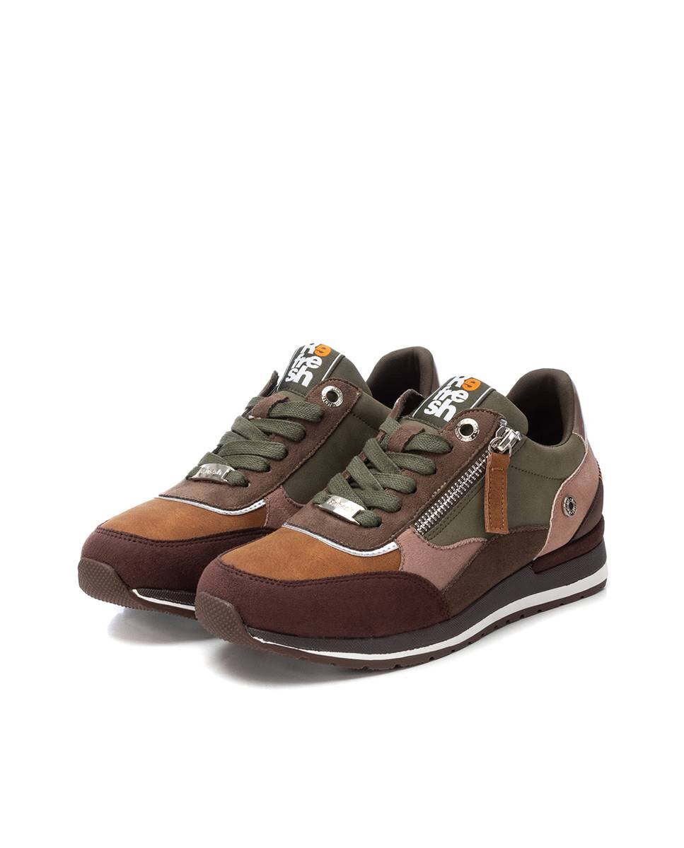 Zapatilla de mujer con cordones - Refresh - Kaki Kaki-5