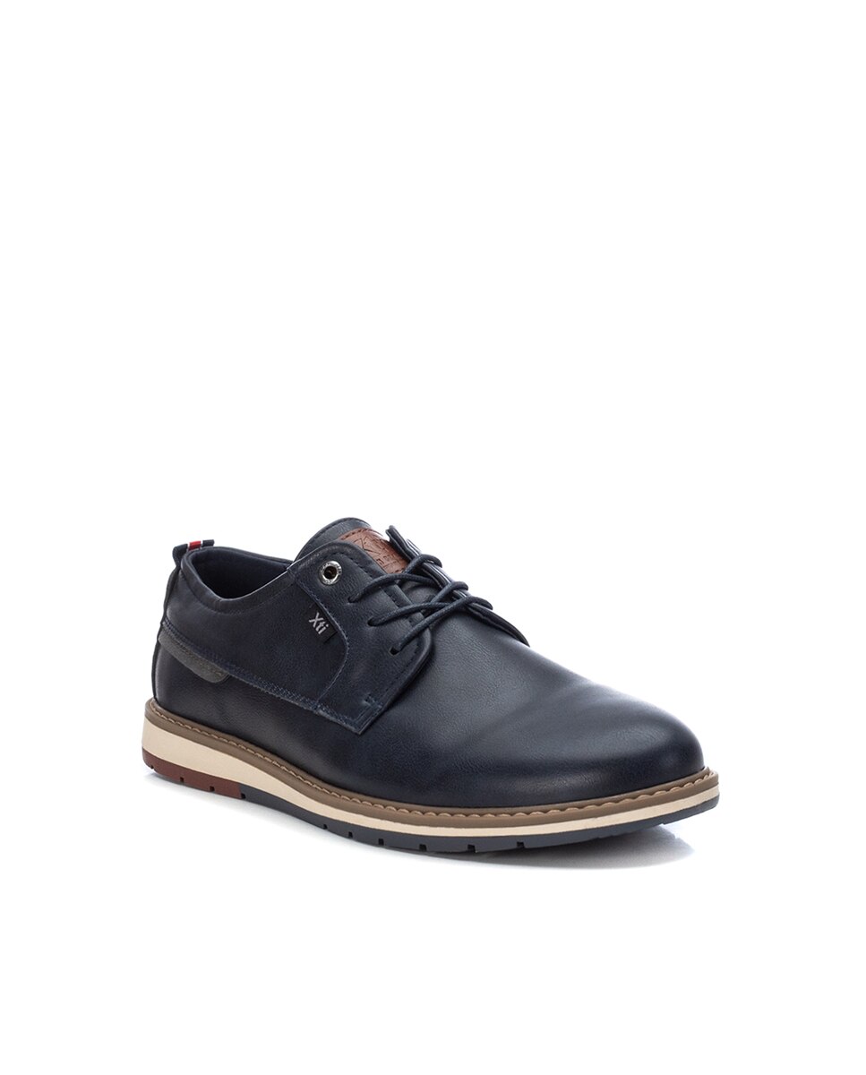 Zapato de hombre con cordones de piel - Xti - Azul Azul-2