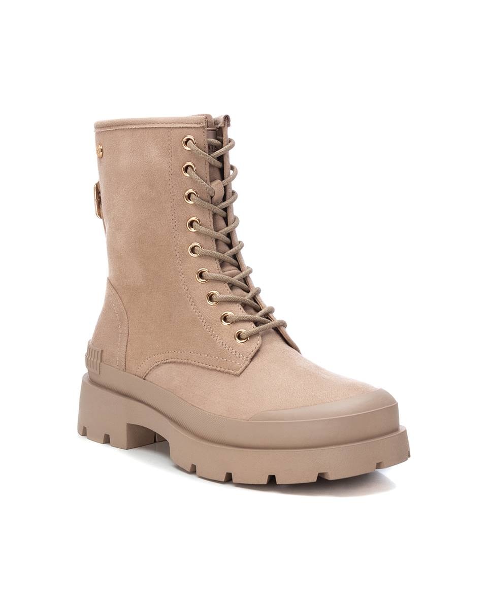 Botín militar de mujer con cordones - Xti - Beige Beige-3