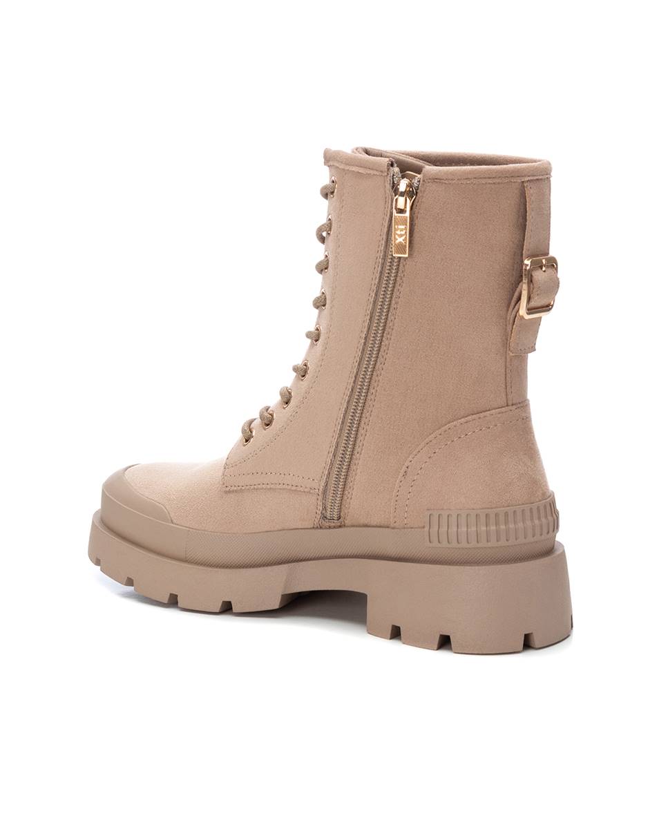 Botín militar de mujer con cordones - Xti - Beige Beige-2