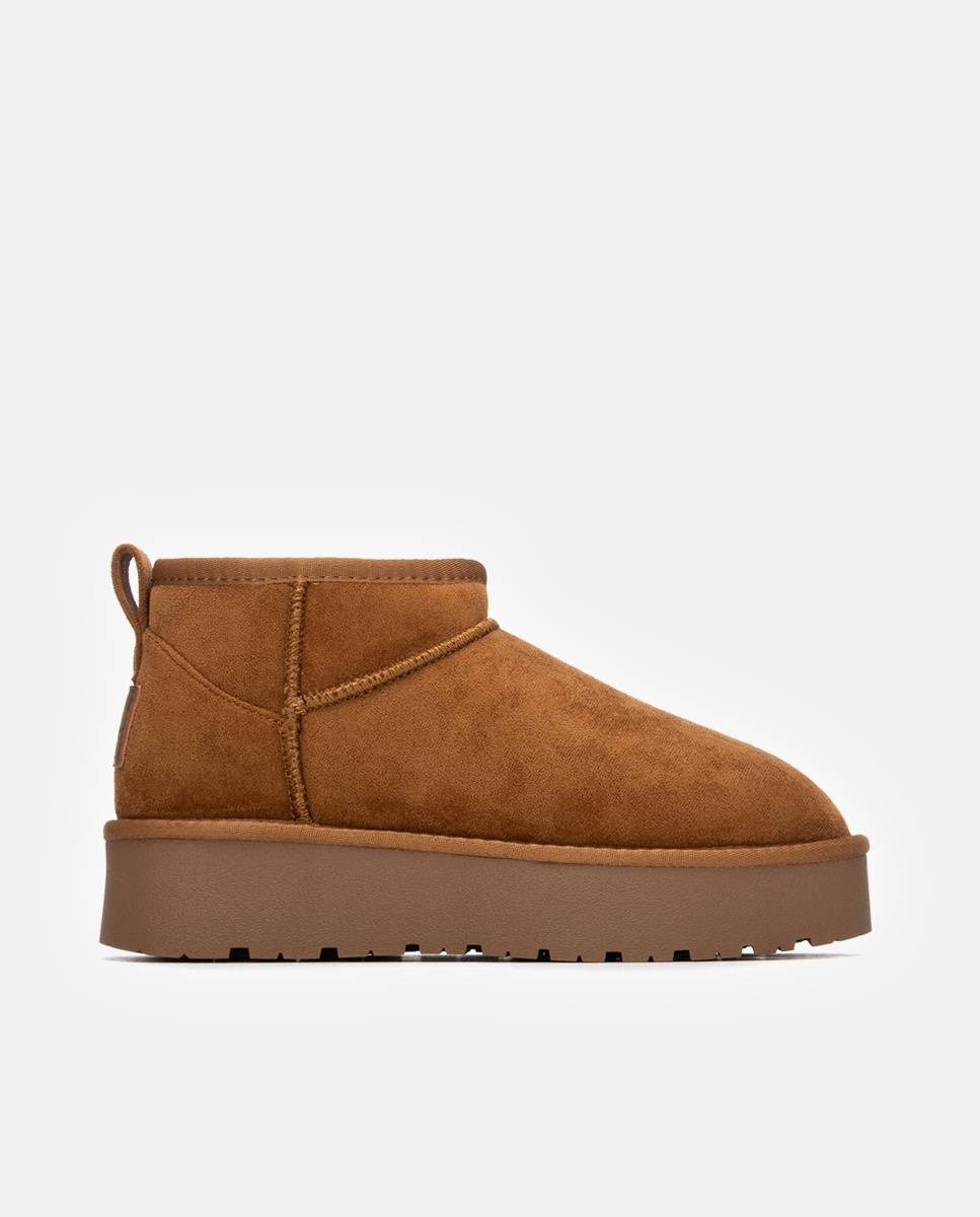 Botines con pelo de mujer australiano - Xti - Camel Camel-1
