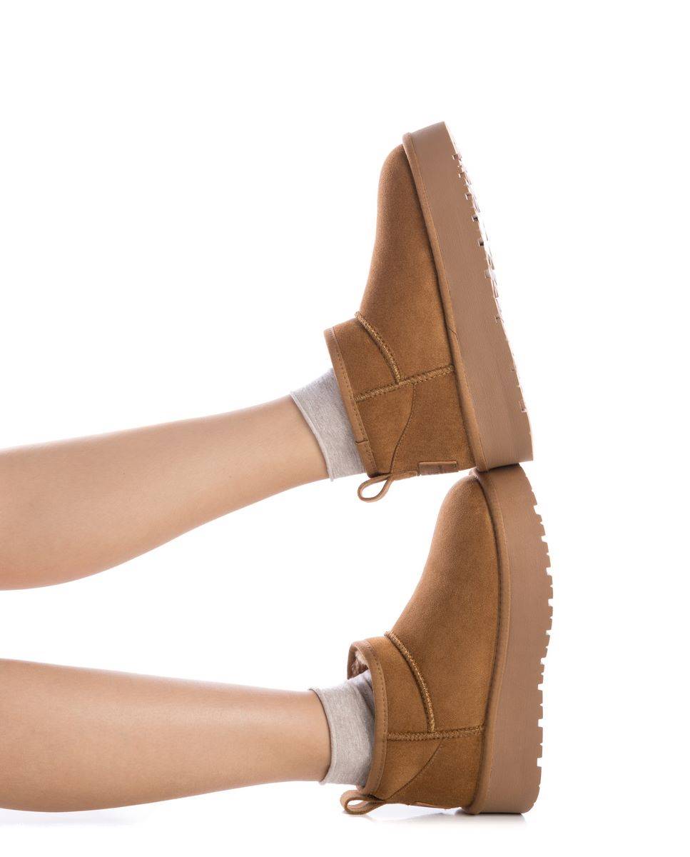 Botines con pelo de mujer australiano - Xti - Camel Camel-2