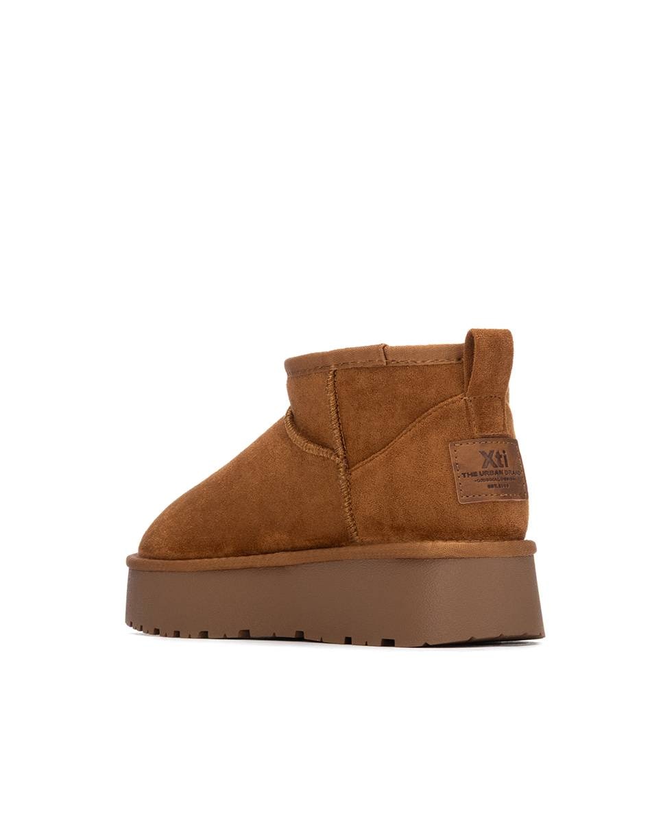 Botines con pelo de mujer australiano - Xti - Camel Camel-4