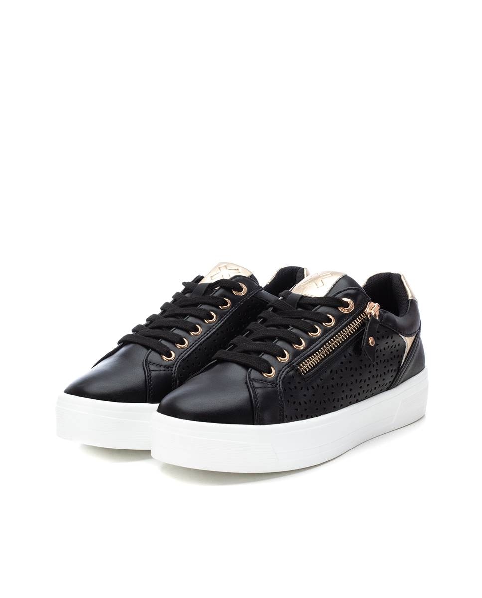 Zapatillas básicas de mujer con cordones - Negro Negro-5