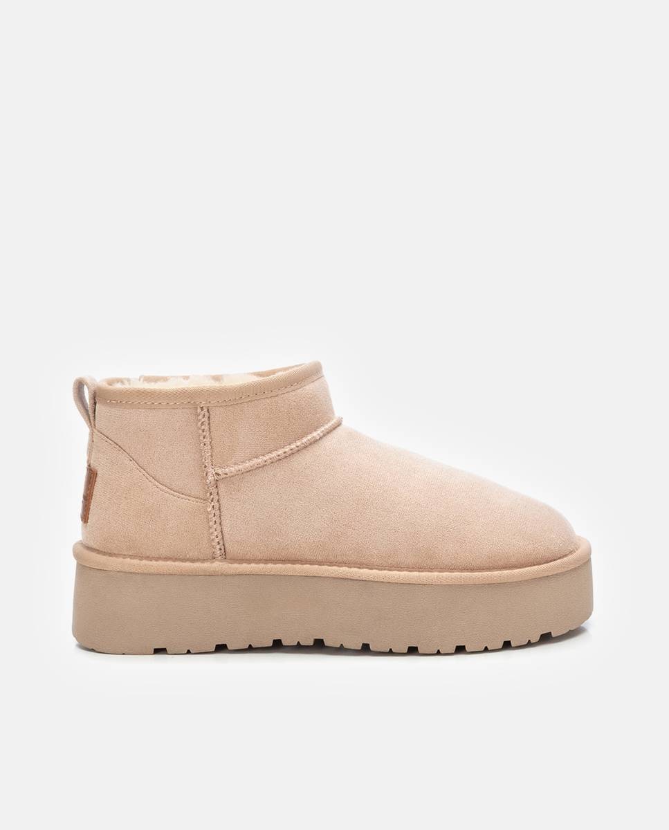 Botines con pelo de mujer australiano - Xti - Beige Beige-1