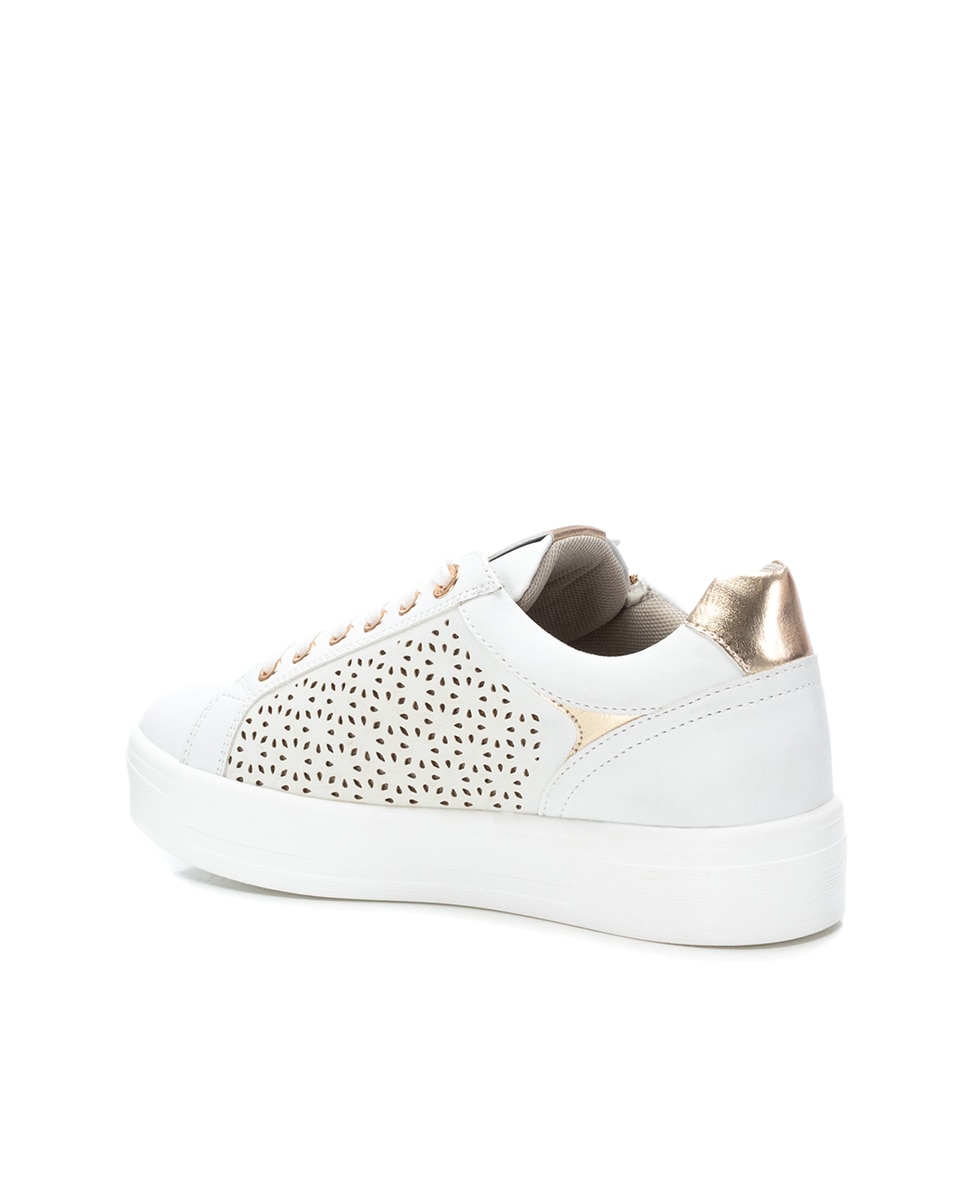 Zapatillas básicas de mujer con cordones - Blanco Blanco-3