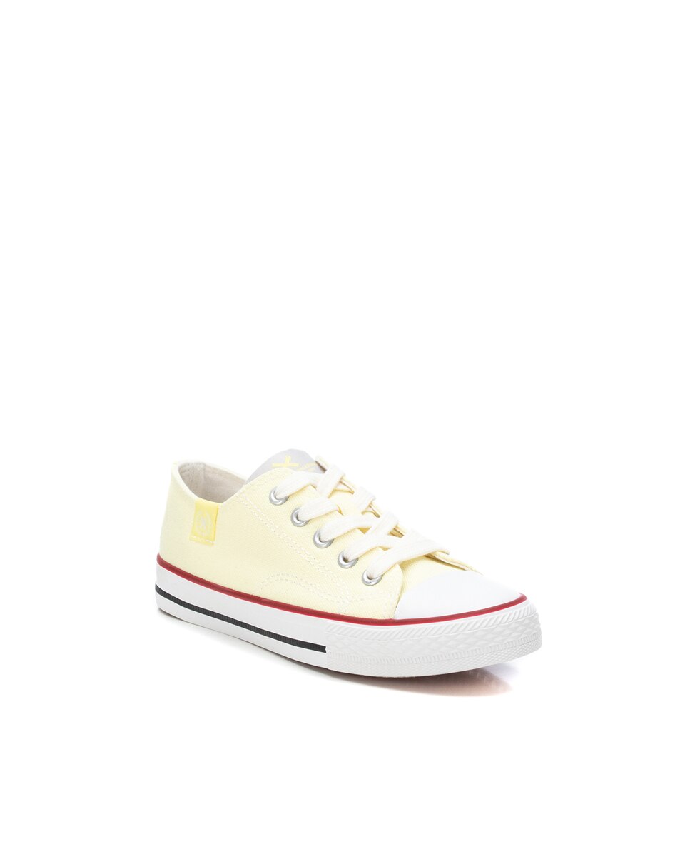 Zapatillas bajas de niños con cierre de cordón y suela de goma - Xti - Amarillo limón Amarillo-2