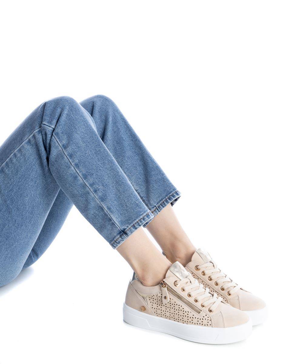 Zapatillas básicas de mujer con cordones - Beige Beige-2