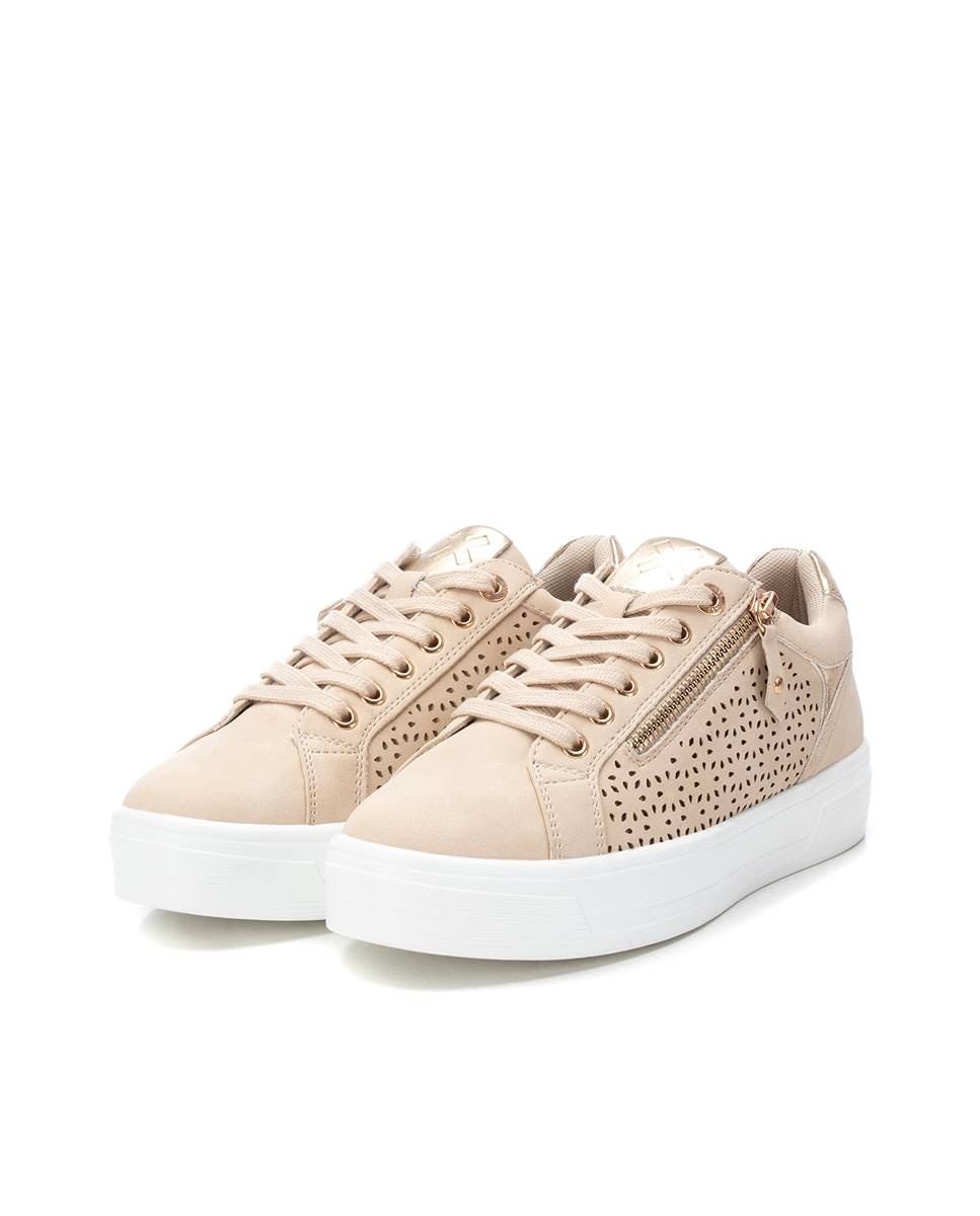 Zapatillas básicas de mujer con cordones - Beige Beige-5