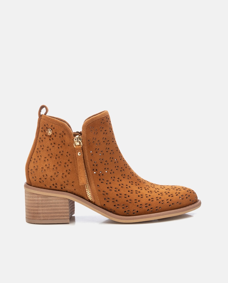 Botines cowboy de mujer con tacón - Camel Camel-1