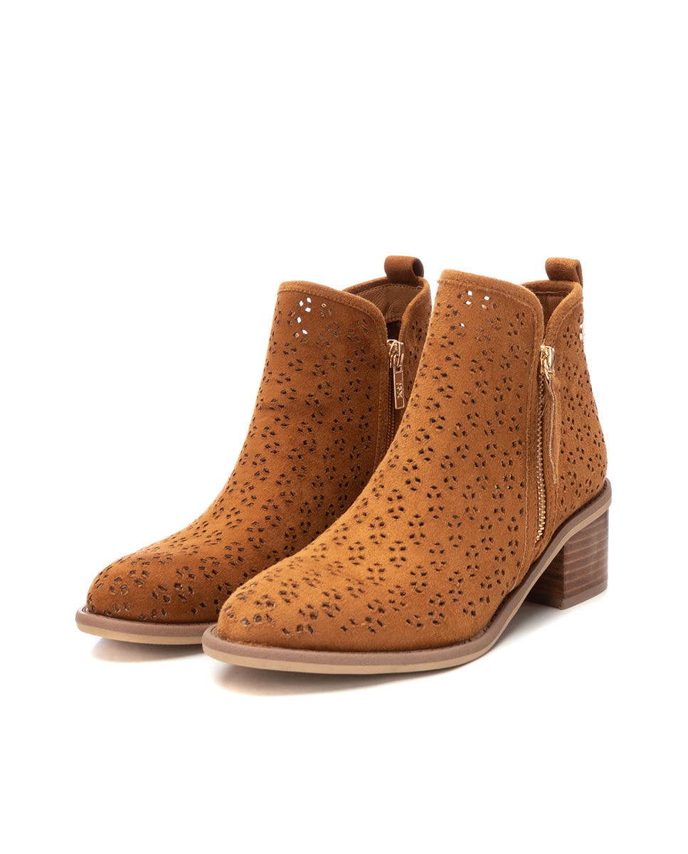 Botines cowboy de mujer con tacón - Camel Camel-5