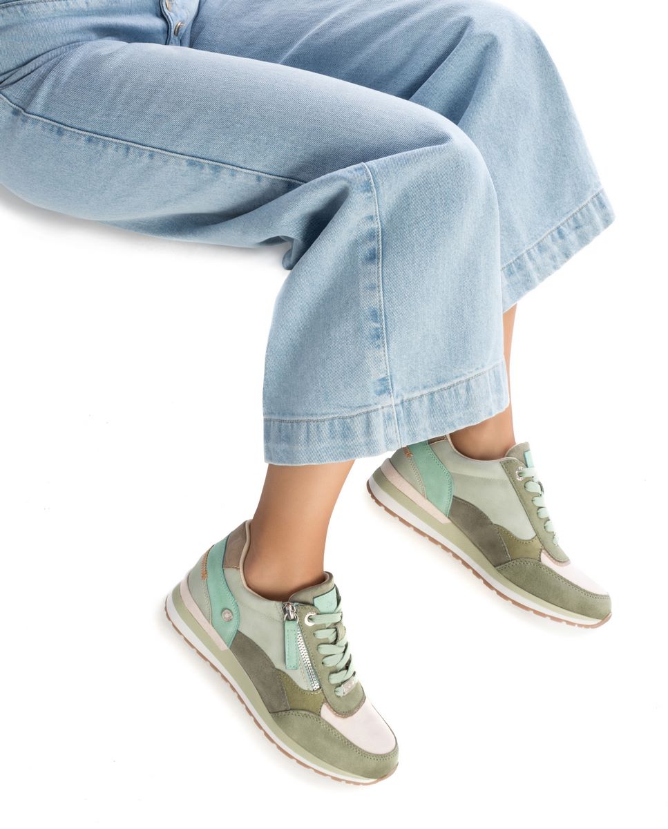 Zapatillas deportivas de mujer con cremallera - Refresh - Verde Verde-2
