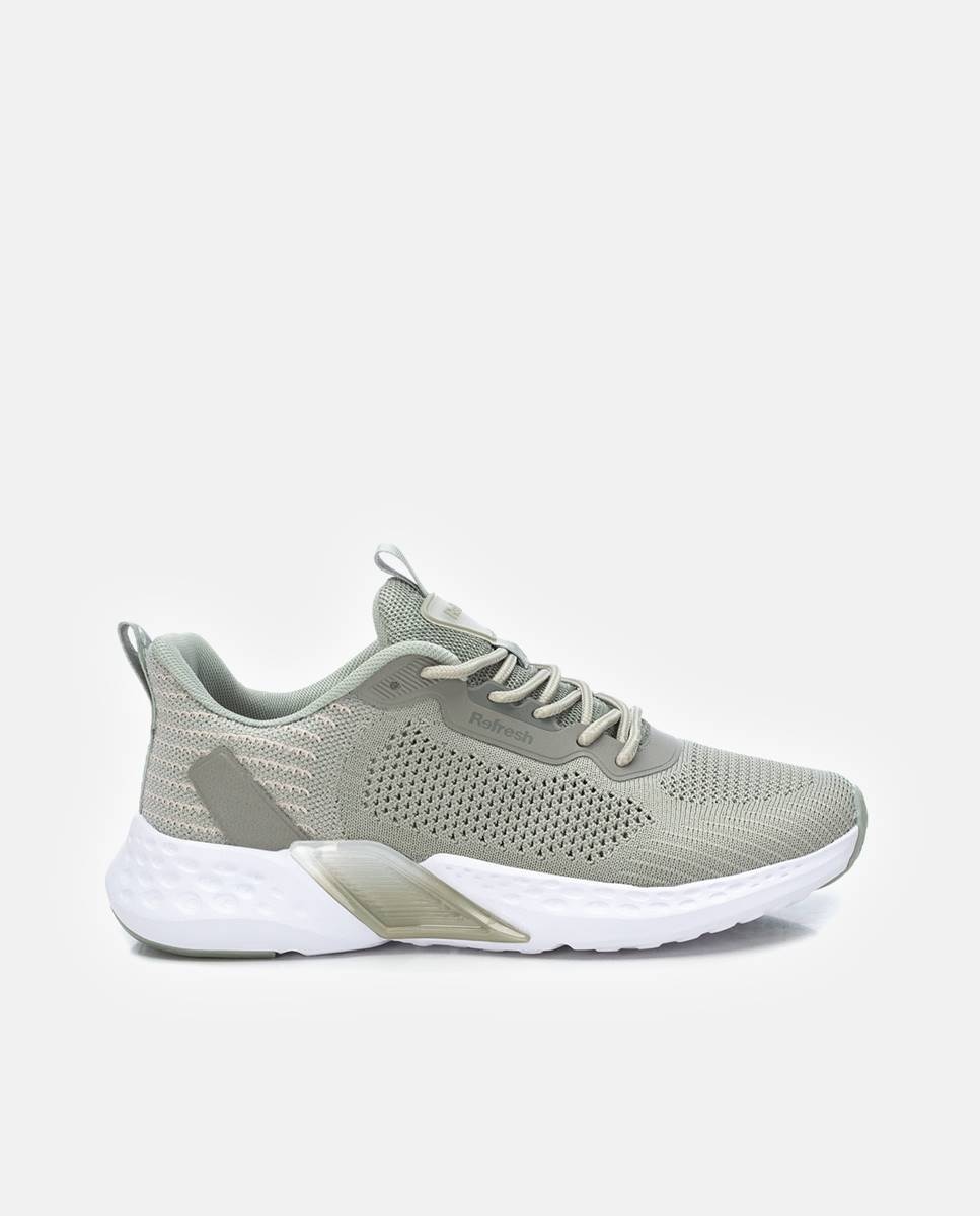 Zapatilla de mujer con cordones - Refresh - Kaki Kaki-1