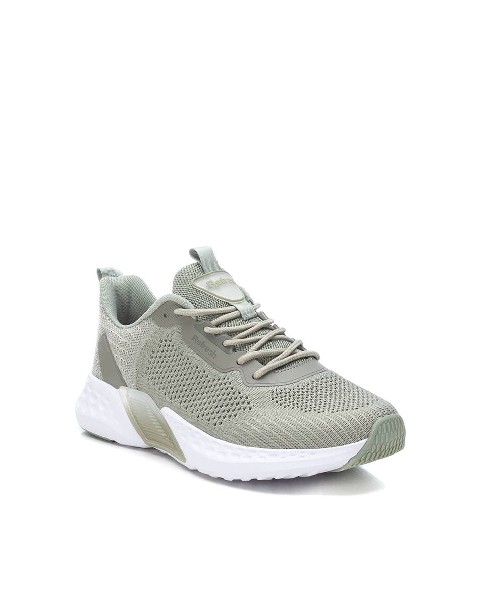 Zapatilla de mujer con cordones - Refresh - Kaki Kaki-3