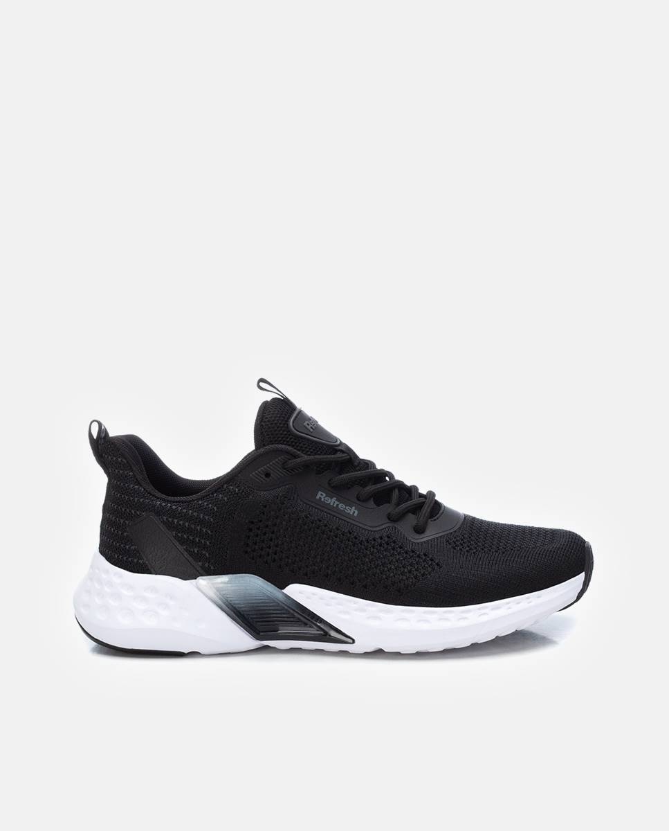 Zapatilla de mujer con cordones - Refresh - Negro Negro-1