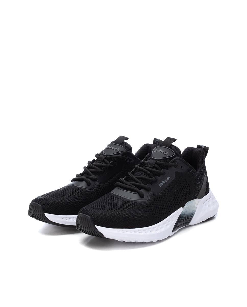 Zapatilla de mujer con cordones - Refresh - Negro Negro-5