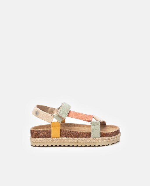 Imagen 0 de Sandalias de niña con autoadherente y planta de piel