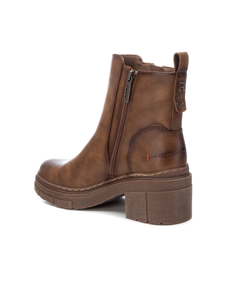 Botines de mujer con cremallera - Refresh - Marrón Marrón-4