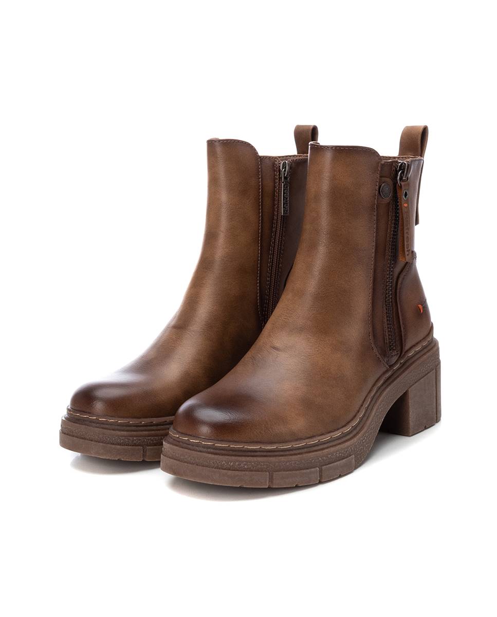 Botines de mujer con cremallera - Refresh - Marrón Marrón-5