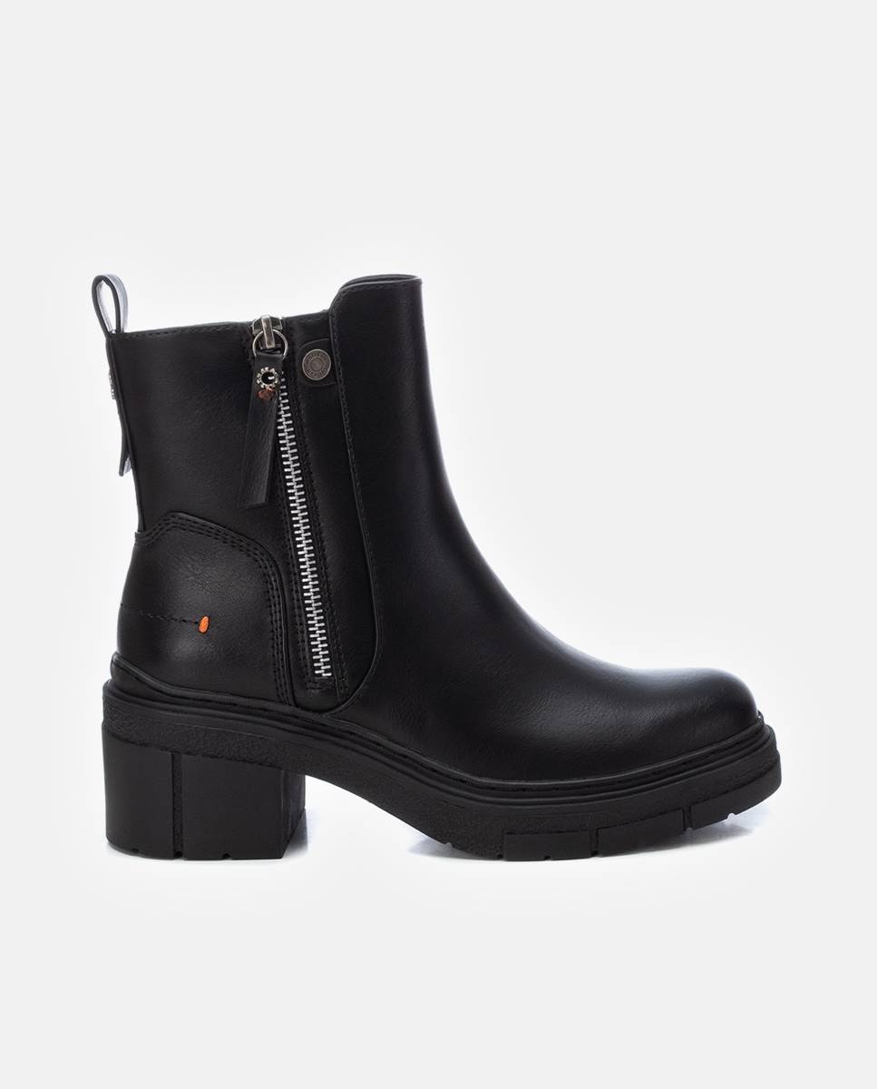 Botines de mujer con cremallera - Refresh - Negro Negro-1