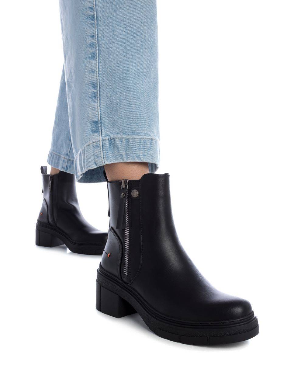 Botines de mujer con cremallera - Refresh - Negro Negro-2