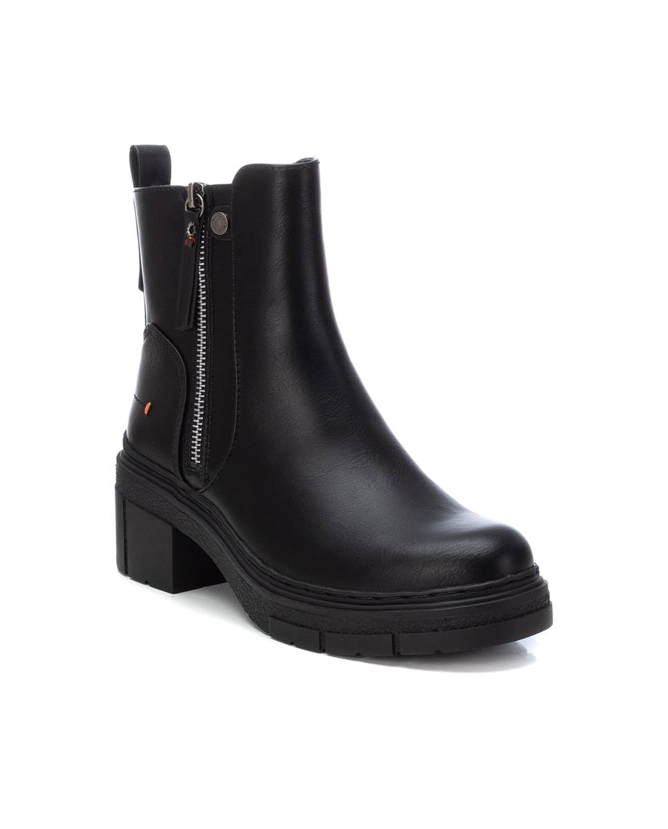 Botines de mujer con cremallera - Refresh - Negro Negro-3