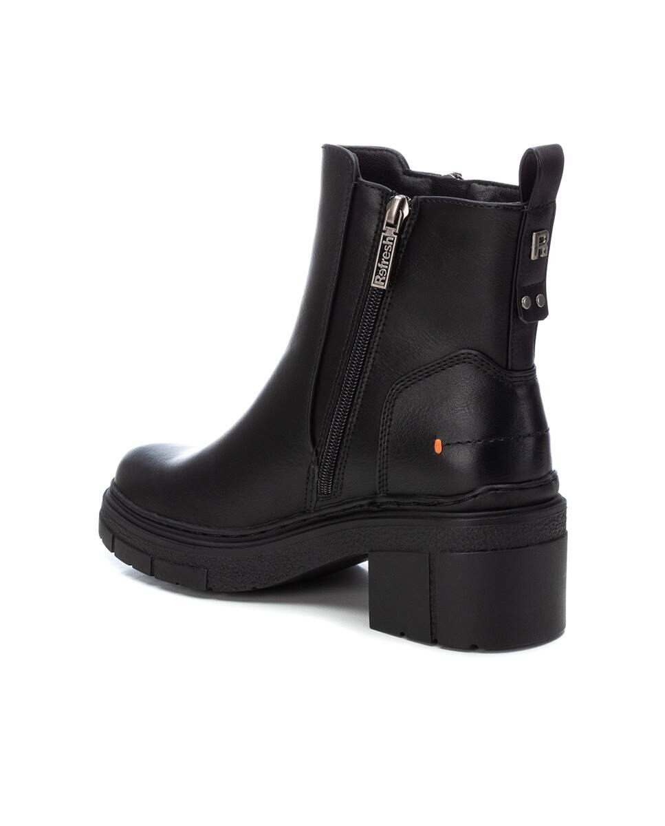 Botines de mujer con cremallera - Refresh - Negro Negro-4