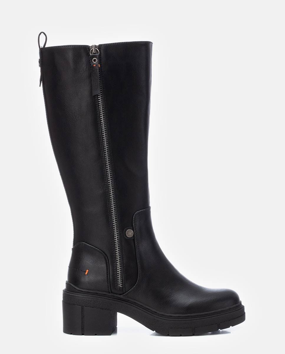 Bota de mujer con cremallera lateral - Refresh - Negro Negro-1